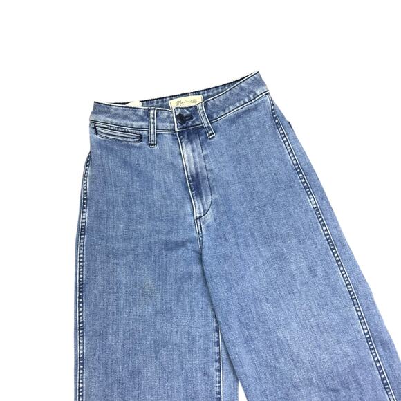 Madewell Emmett Wide-Leg Crop Jeans Rosalie Wash size 24 XS High Rise Denim Blue - Picture 5 of 10